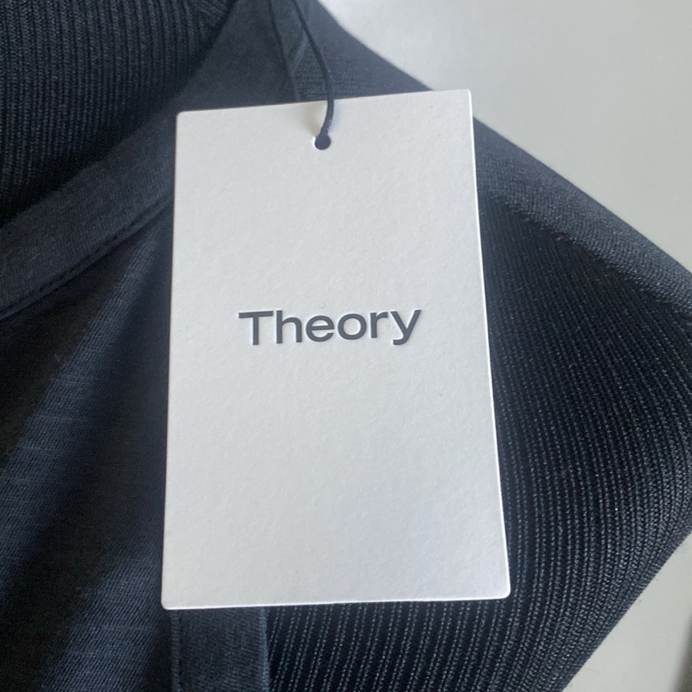 Theory Kavasi Black Sea Slub Tank Top 100% Cotton Sz L NWT - Picture 5 of 9